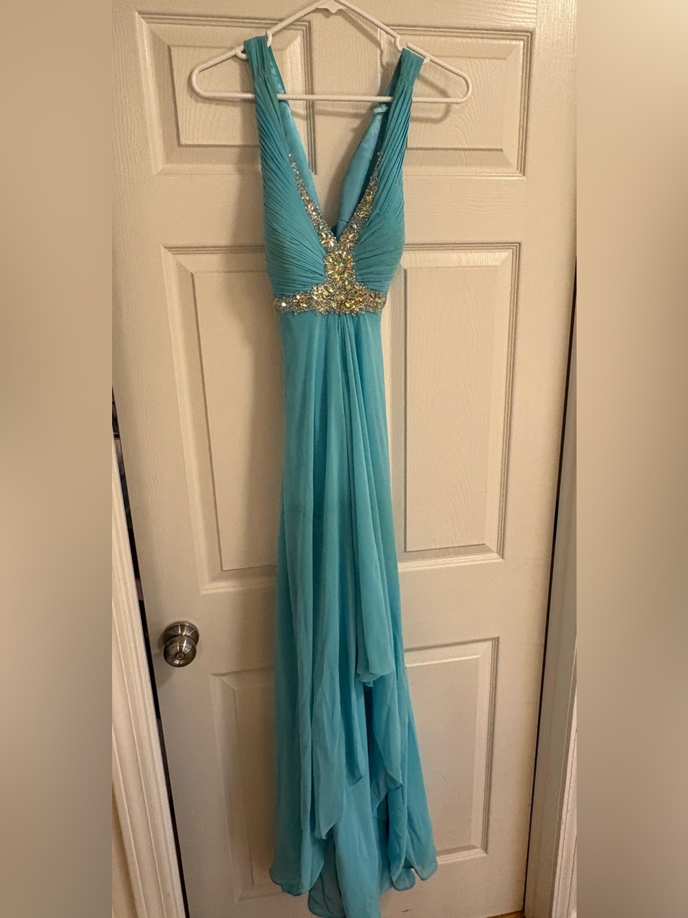Faviana Light Blue Prom Dress